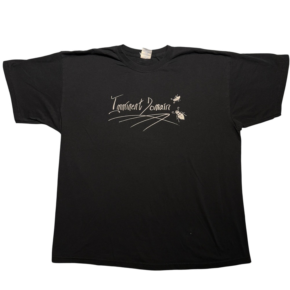 Vintage Imminent Domain Band T-Shirt XL Black Beetle Insect Print Tee